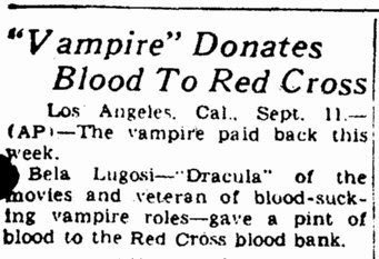 Bela Lugosi dona sangre